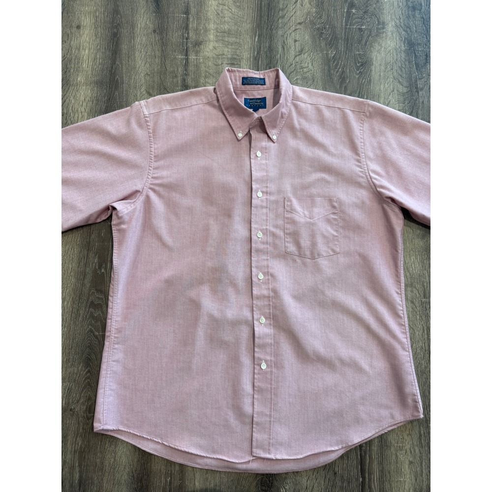 Cambridge Classics Mervyns Mens 17 Pink Oxford Short Sleeve Button Down Shirt